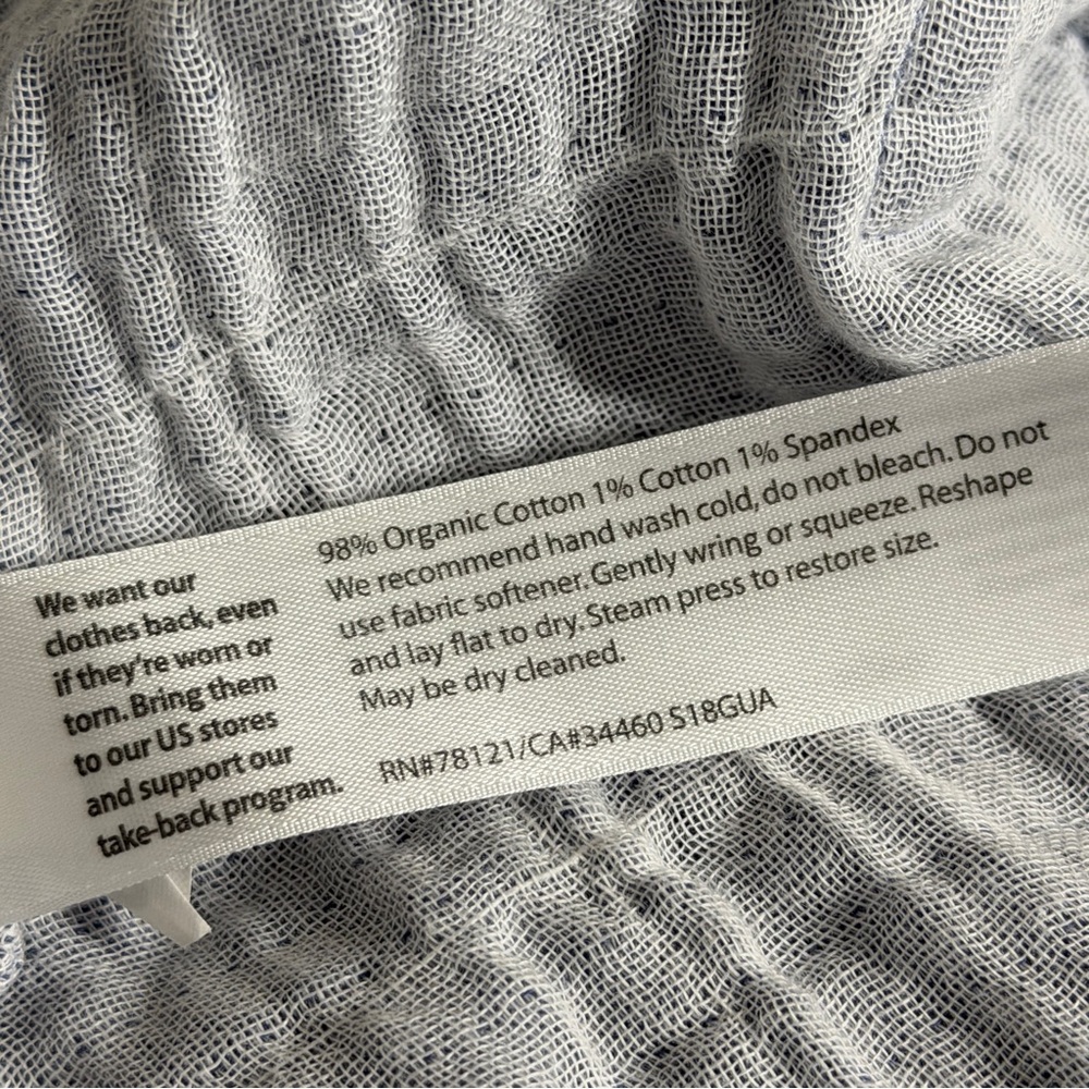 Eileen Fisher ONE SIZE Chambray Organic Cotton Crinkle Gauze Kimono Jacket - Picture 8 of 11